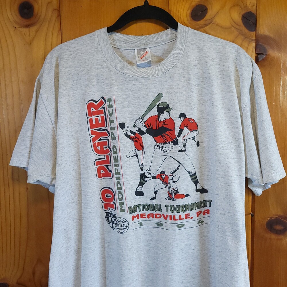 Vintage 90s player vtg Jerzees XL Light T-shirt Baseball Graphic 1994 Tournament